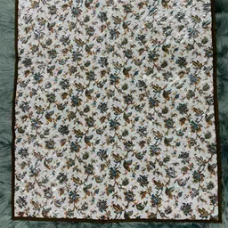 CASA-NEST Cream Colored & Brown Floral Printed Table Placemats image 2