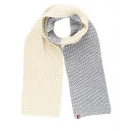 Bharatasya Kids Cream-Coloured & Grey Acrylic Beanie & Muffler image 4