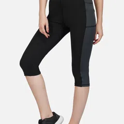 IMPERATIVE Women Black Tights Pant With 2 Phone Pockets With Mesh Inserts image 3