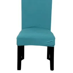 HOUSE OF QUIRK Set Of 6 Teal Green Solid Removable Chair Covers image 4