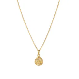 DressBerry Gold Plated Leaf Shape Pendant With Chain image 3