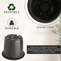 Kuber Industries 10Pc  Black Lightweight Planters image 3