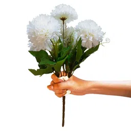 Art Street White 2 Pieces Hydrangea Flower Without Pot image 3