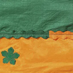 Mitera Yellow & Green Solid Saree image 5