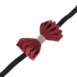 Alvaro Castagnino Men Maroon & Silver-Toned Solid Bow Tie image 4