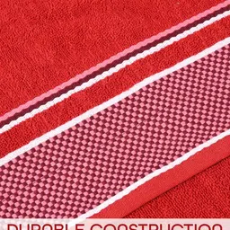 Kuber Industries Red 4 Pieces Printed Cotton 150 GSM Bath Towel image 3