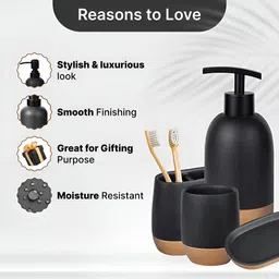 UMAI Black & Copper Toned 4 Pieces Bath Accessories Set image 3