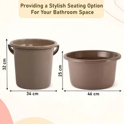 Kuber Industries Brown 6 pieces Bath Accessories Set image 3