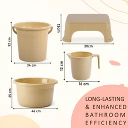 Kuber Industries Beige 4 Pieces Matte Bath Accessories Set image 3