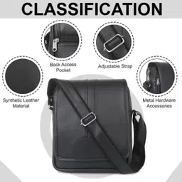 jairaj Black Men Sling Bag Men Sling Bag extra large side bag for men image 3