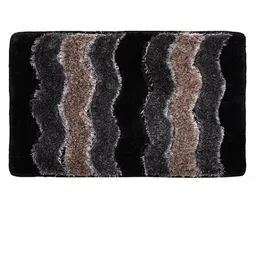 Kuber Industries Set Of 3 Grey & Brown Textured Velvet Anti-Skid Doormats image 4