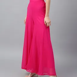 RATAN Women Flared Georgette Palazzos image 3