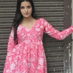 bhumi fashion Women Printed Viscose Rayon Anarkali Kurta-picture-22