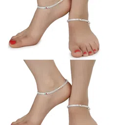 AanyaCentric Set Of 2 Silver-Plated Anklets image 3