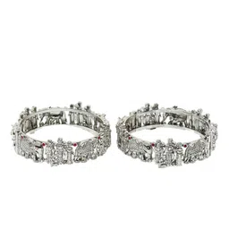 Anouk Set Of 2 Silver-Plated Stone Studded Bangles image 3