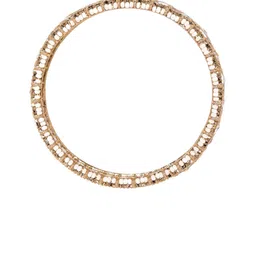 Rubans Set Of 2 22KT Gold-Plated Pearl Beaded CZ Studded Bangles image 4