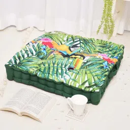 blanc9 Green Cotton Floral 24x24 inches Floor Cushion-picture-31