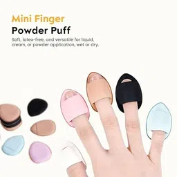 vnz Mini Finger Powder Puff for Makeup Pack of 6 Multi-Color Puffs-picture-12