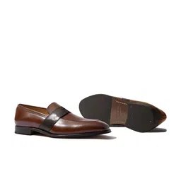 Rapawalk Tan & Brown Handcrafted Standard Width Leather Slipons image 3