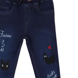 A-Okay Kids Jogger Fit Clean Look Embroidered Jeans image 5