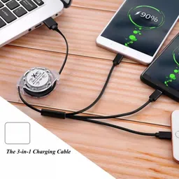 G2L BEST PRICE 3 in1 fast Charging Type-C Micro Phone Smart Charge 3 Port Data Cable Charging Pad image 2