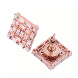 Saraf RS Jewellery Rose Gold Square Studs Earrings image 4