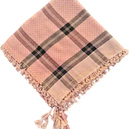 bakkah Solid Cotton Blend Men Brown, Black Scarf image 3