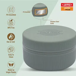 jaypee Stainless Steel Mini Max Hot & Cold PU Insulated Plastic Lunch Box Green 500 ml 1 Containers Lunch Box image 3