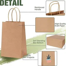 greennest Brown Paper Bag 16x16x6 | With Handle | 100GSM (25pcs-1P) Grocery Bag image 2
