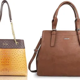 cimoni Women Yellow, Brown Hand-held Bag-picture-46