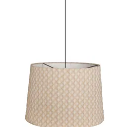 Grated Ginger Beige & White Printed Frustum Hanging Light image 3
