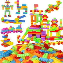 midzone CreativeBuild: DIY Plastic Building Block for Kids -100+ Pieces with Pink Bag image 3