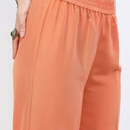 Vishudh Women Rust Ethnic Motifs Kurti with Trousers image 5