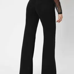 Next One Women Relaxed Flared High-Rise Easy Wash Stretchable Bootcut Trousers image 3