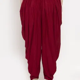 Clora Creation Women Pack of 2 Magenta & Maroon Solid Dhoti Pants image 4