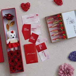 eCraftIndia Red & White 3 Pcs Valentines Gift Set image 3