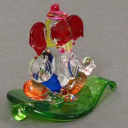 eCraftIndia Red & Green Car Paan Ganesha Showpieces image 3