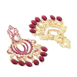 Yellow Chimes Gold-Plated Contemporary Chandbalis Earrings image 5