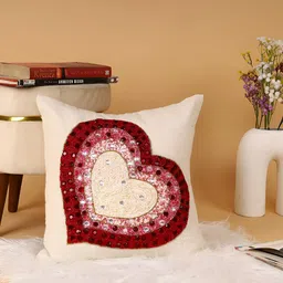 PURINA'S Pink & Maroon Ethnic Motifs Square Cushion Cover image 4