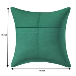 INDHOME LIFE Green & White Set of 2 Floral Square Cushion Covers image 3