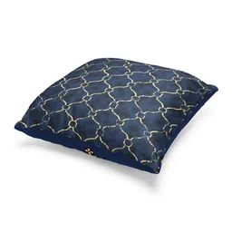BIANCA Navy Blue & Yellow Floral Square Cushion Covers image 3