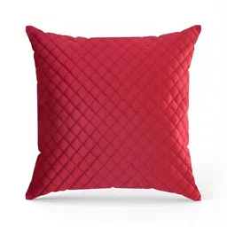 HOMADORN Maroon 3 Pieces Checked Velvet Square Cushion Covers image 2