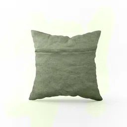 SHADES of LIFE Green & White 2-Pieces Embroidered Square Cushion Covers image 3