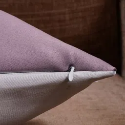 HOMEMONDE Lavender & White Set of 5 Colourblocked Square Cushion Covers image 3