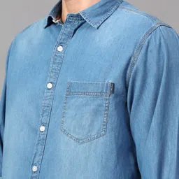 cantabil Men Regular Fit Solid Spread Collar Casual Shirt image 5