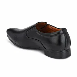 John Karsun Men Black Solid Formal Slip-Ons image 3