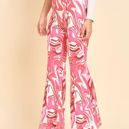 TANDUL Women Abstract Printed Mid Rise Original Trousers image 3