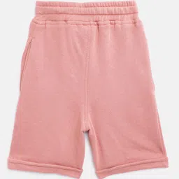 Rute Boys Peach-Coloured Cotton Solid Slim Fit Regular Shorts image 5