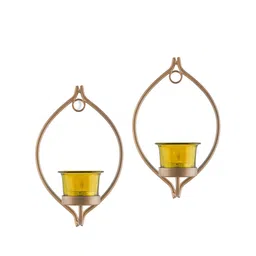 Homesake Set Of 2 Gold Metal Tea Light Candle Holders image 4