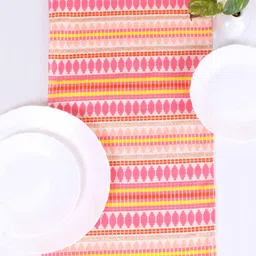 STITCHNEST Peach Printed Acrylic Table Runner image 3